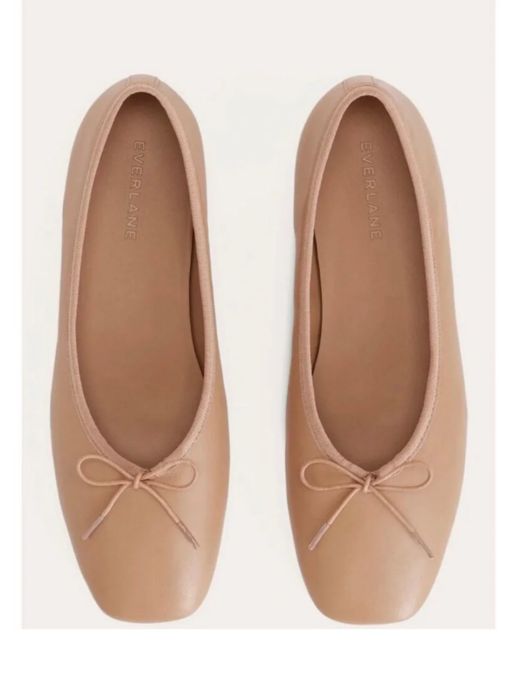 Everlane Pale Pink The Day Ballet Flats  Nappa Leather Square Toe 7.5 Blush
